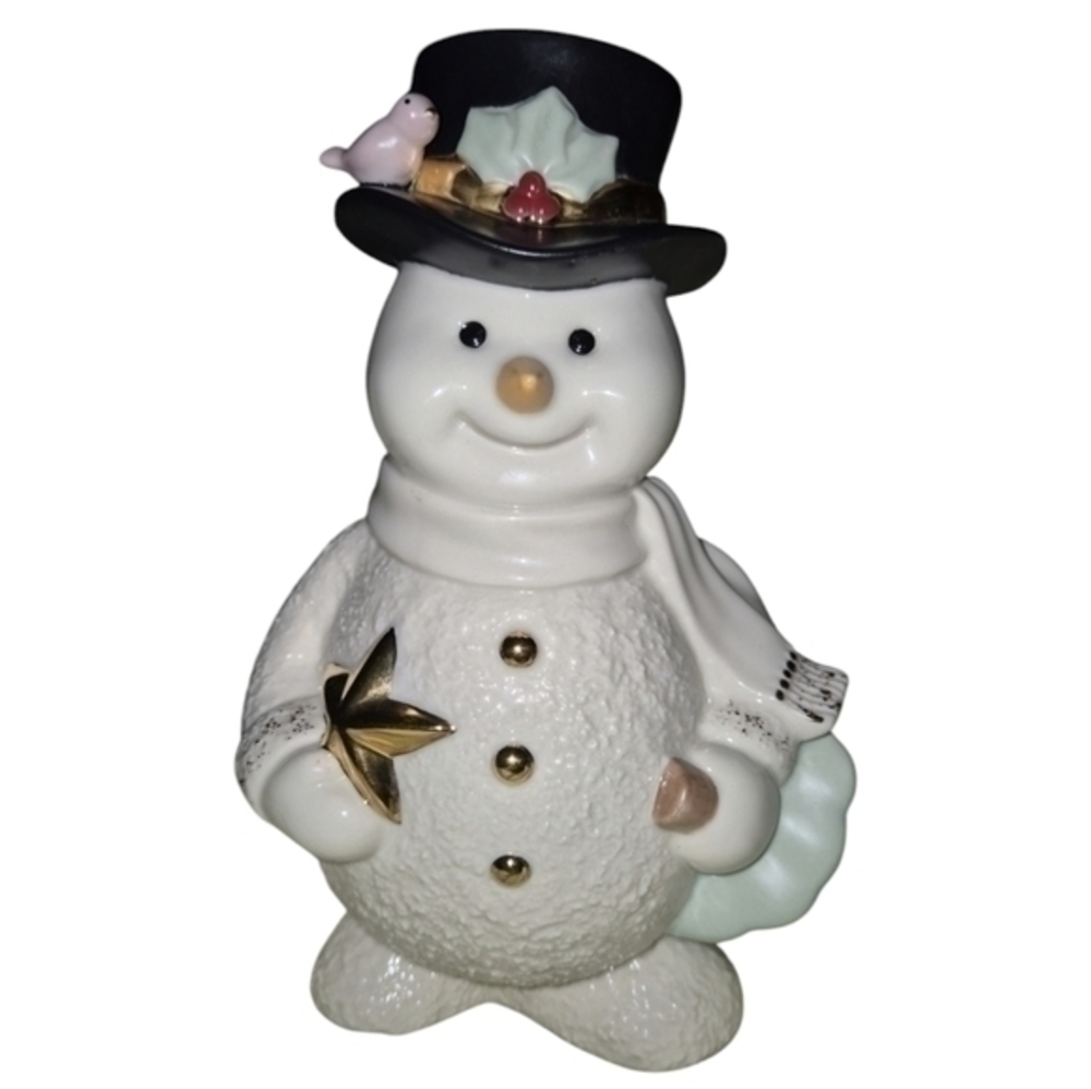 Lenox Jolly Snow Friend Snowman Figurine 7" Pre-owned No Box